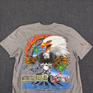 Ultra Club Eagle Chopper Biker South Carolina Graphic Tee Mens Large Gray Cotton